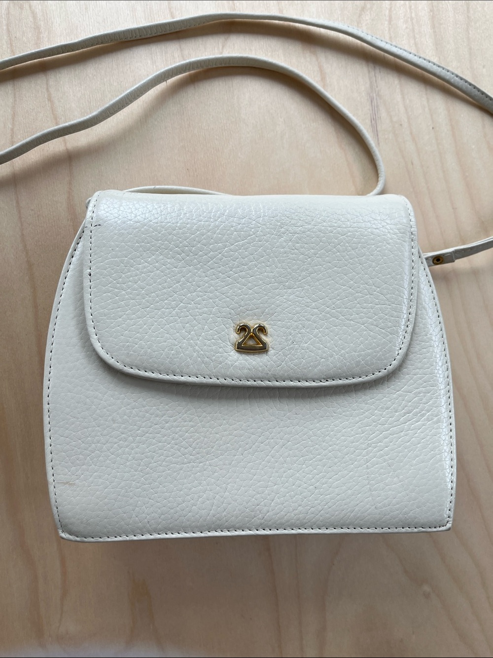 Vintage Marco Avane Bone Pebbled Leather Bag